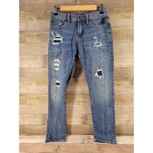 Aeropostale skinny Stretched Women's Distressed Jeans Medium Wash Size 28/30